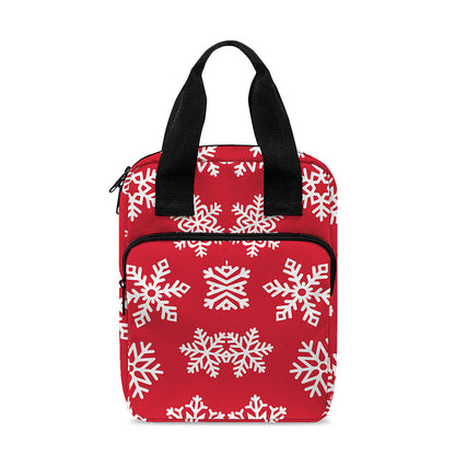 Merry Christmas Snowflakes Pattern Print Bible Tote Bag