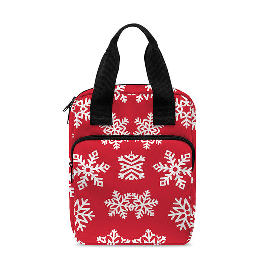 Merry Christmas Snowflakes Pattern Print Bible Tote Bag