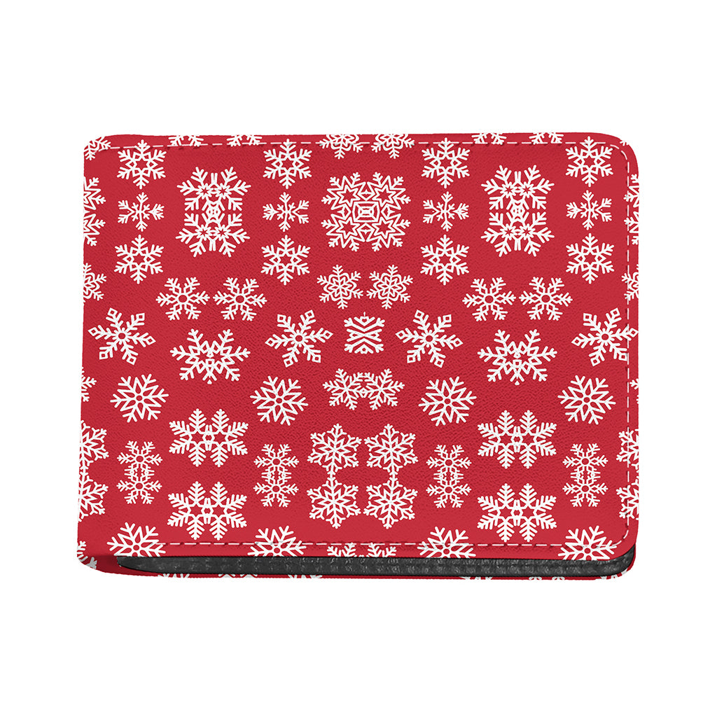 Merry Christmas Snowflakes Pattern Print Bifold Wallet