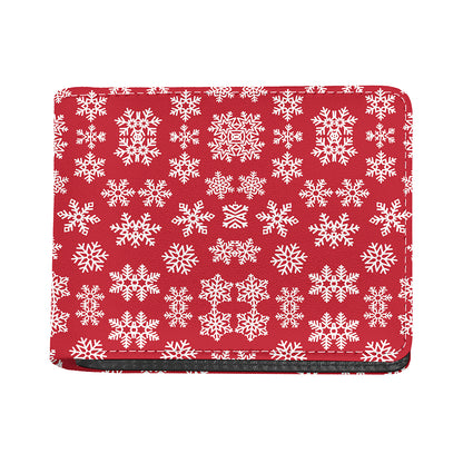 Merry Christmas Snowflakes Pattern Print Bifold Wallet