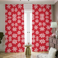 Merry Christmas Snowflakes Pattern Print Dimout Pencil Pleat Curtains