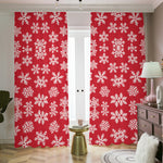 Merry Christmas Snowflakes Pattern Print Blackout Pencil Pleat Curtains