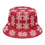 Merry Christmas Snowflakes Pattern Print Bucket Hat