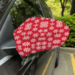 Merry Christmas Snowflakes Pattern Print Car Side Mirror Covers