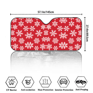 Merry Christmas Snowflakes Pattern Print Car Windshield Sun Shade