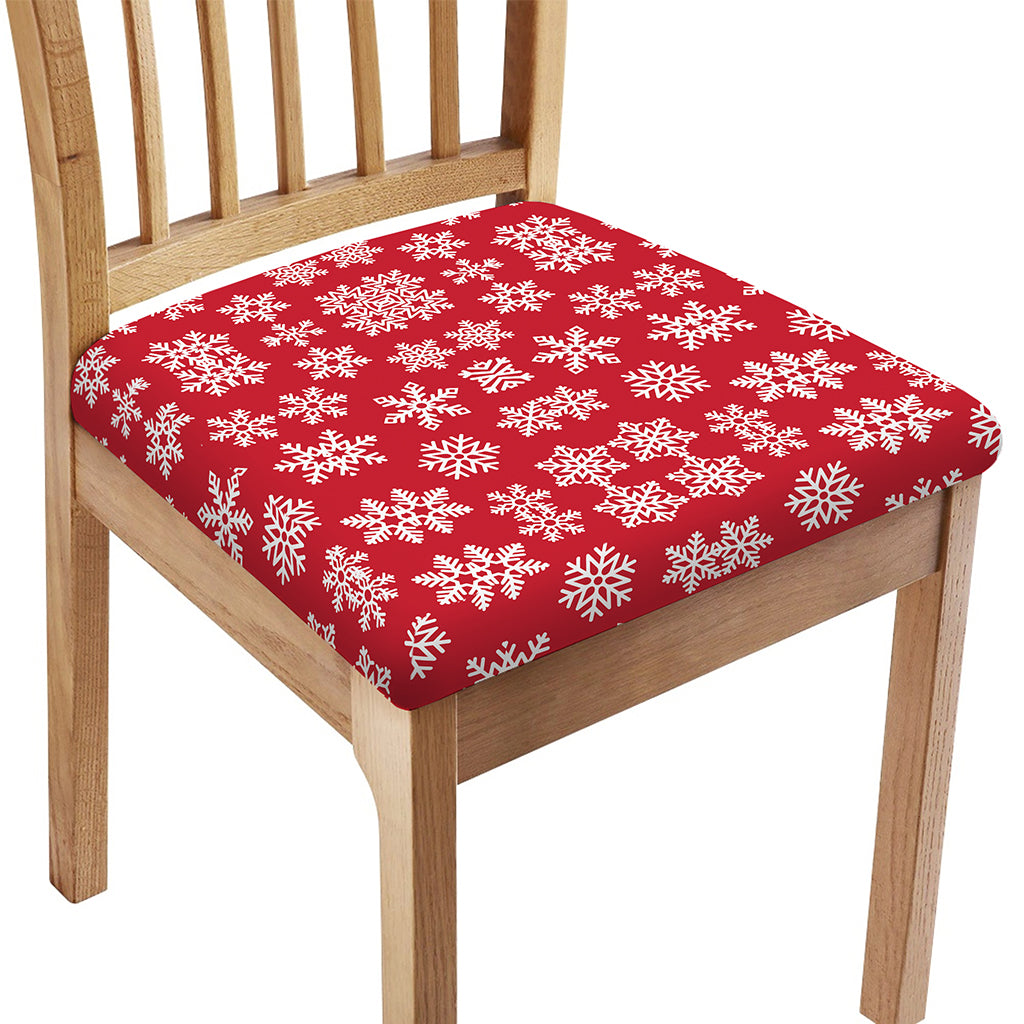 Merry Christmas Snowflakes Pattern Print Chair Cushion Cover
