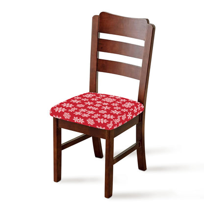 Merry Christmas Snowflakes Pattern Print Chair Cushion Cover