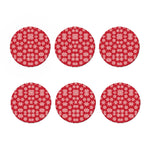 Merry Christmas Snowflakes Pattern Print Coaster Set