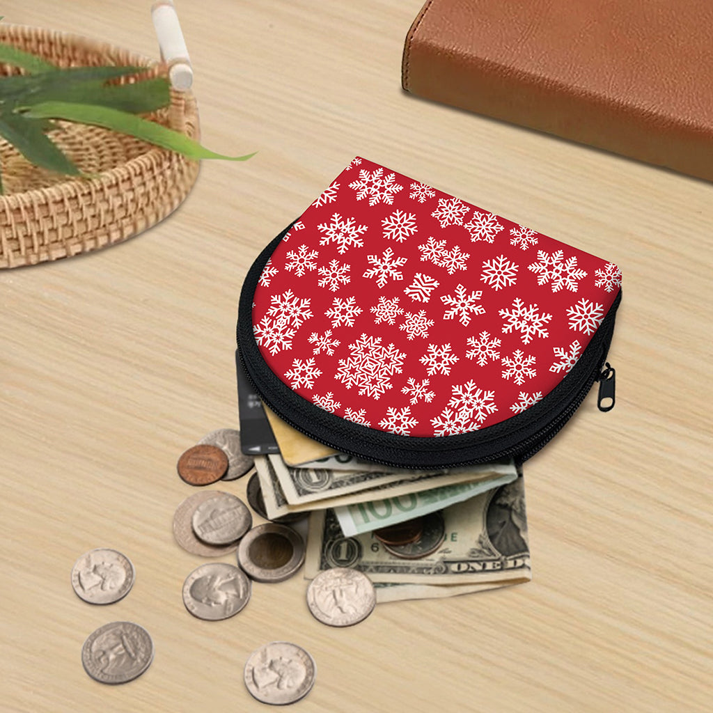 Merry Christmas Snowflakes Pattern Print Coin Purse