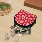 Merry Christmas Snowflakes Pattern Print Coin Purse