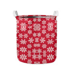 Merry Christmas Snowflakes Pattern Print Collapsible Laundry Basket