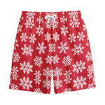 Merry Christmas Snowflakes Pattern Print Cotton Shorts