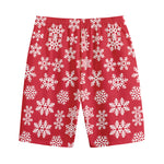 Merry Christmas Snowflakes Pattern Print Cotton Shorts