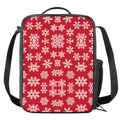 Merry Christmas Snowflakes Pattern Print Crossbody Lunch Bag