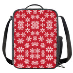 Merry Christmas Snowflakes Pattern Print Crossbody Lunch Bag