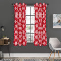 Merry Christmas Snowflakes Pattern Print Grommet Curtain Panels