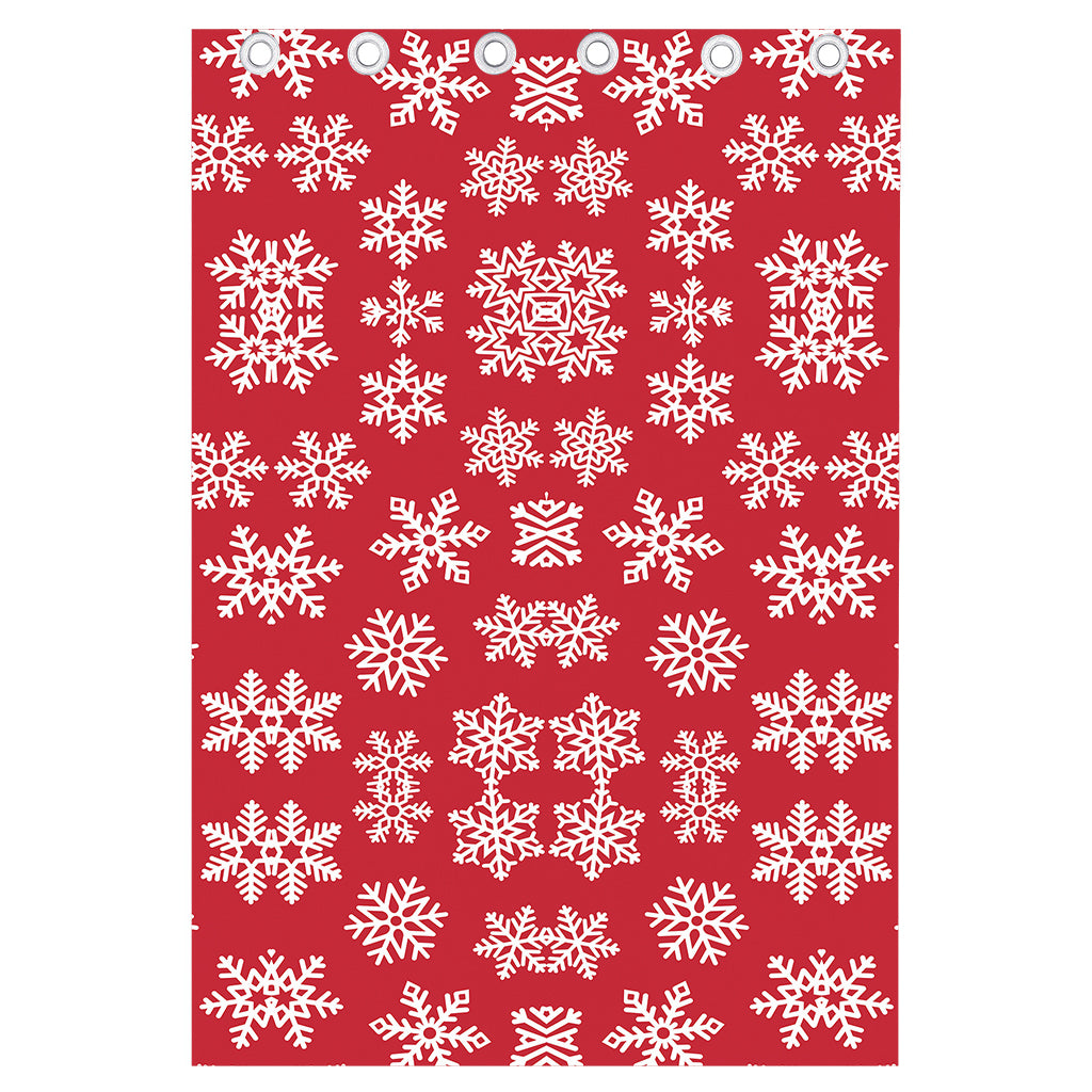 Merry Christmas Snowflakes Pattern Print Curtain