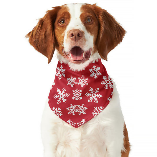 Merry Christmas Snowflakes Pattern Print Dog Bandana