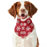 Merry Christmas Snowflakes Pattern Print Dog Bandana