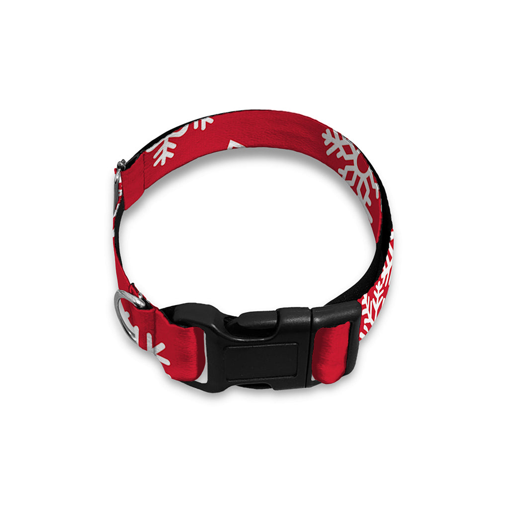 Merry Christmas Snowflakes Pattern Print Dog Collar
