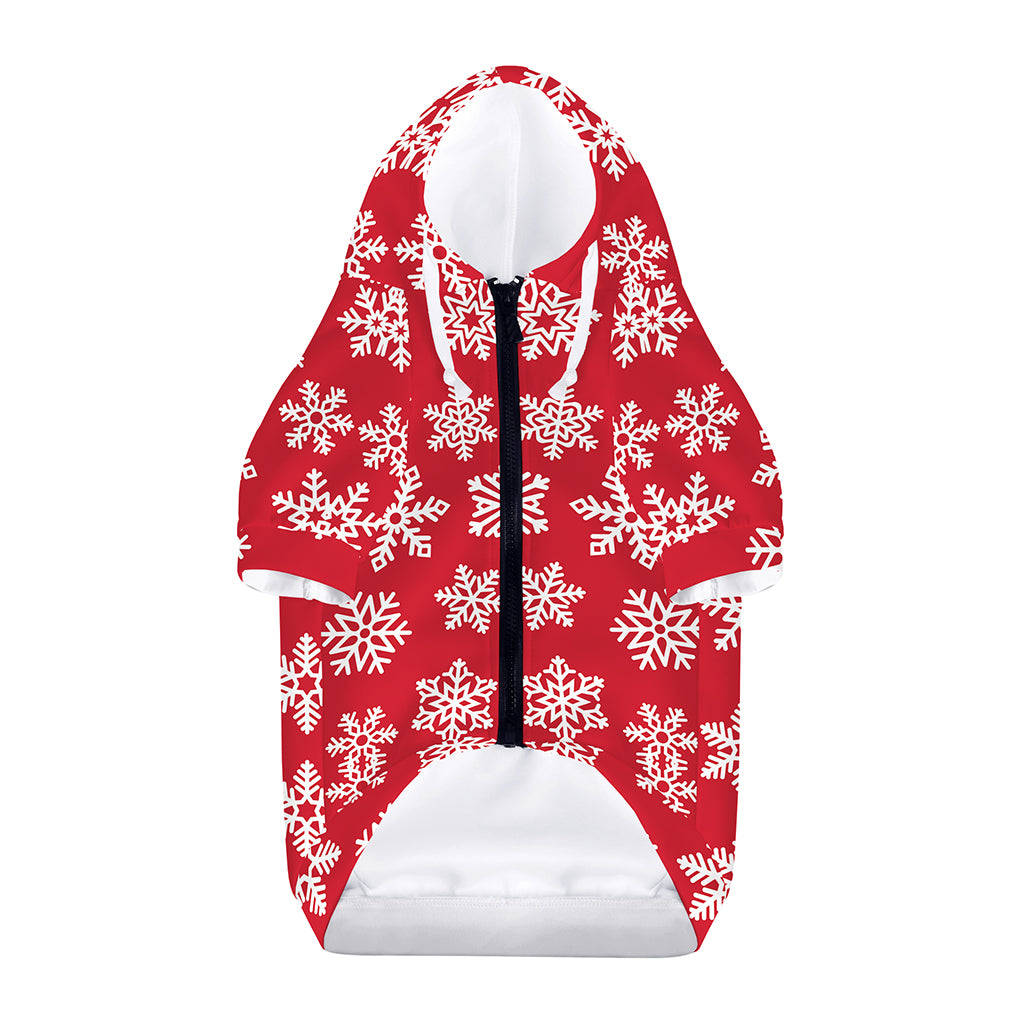 Merry Christmas Snowflakes Pattern Print Dog Zip Up Hoodie