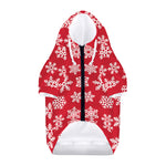 Merry Christmas Snowflakes Pattern Print Dog Zip Up Hoodie