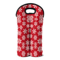 Merry Christmas Snowflakes Pattern Print Double Neoprene Wine Tote