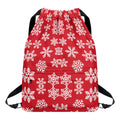 Merry Christmas Snowflakes Pattern Print Drawstring Backpack