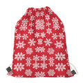 Merry Christmas Snowflakes Pattern Print Drawstring Bag