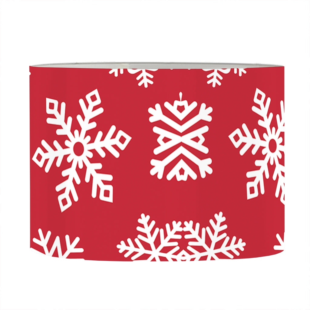 Merry Christmas Snowflakes Pattern Print Drum Lamp Shade