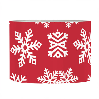 Merry Christmas Snowflakes Pattern Print Drum Lamp Shade