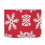 Merry Christmas Snowflakes Pattern Print Drum Lamp Shade