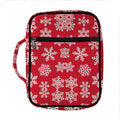 Merry Christmas Snowflakes Pattern Print Front Pocket Bible Bag