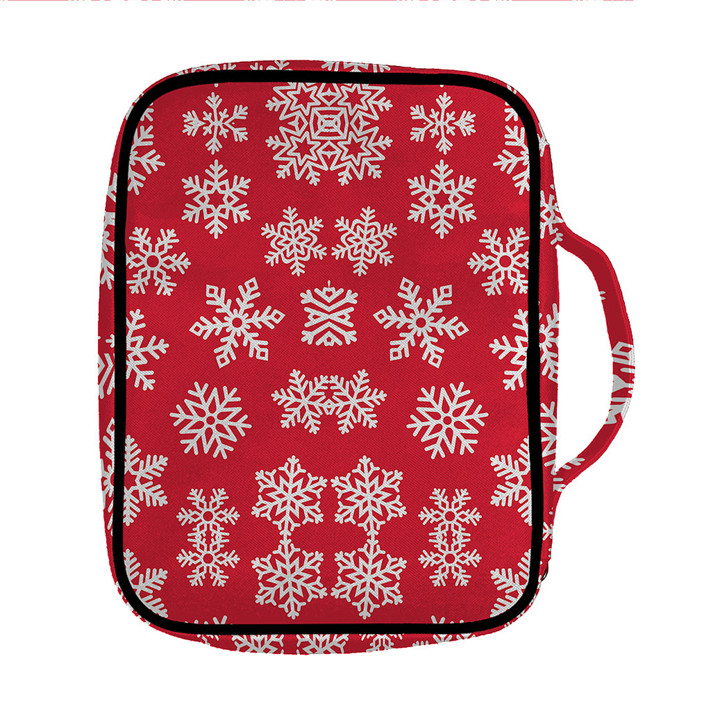 Merry Christmas Snowflakes Pattern Print Front Pocket Bible Bag