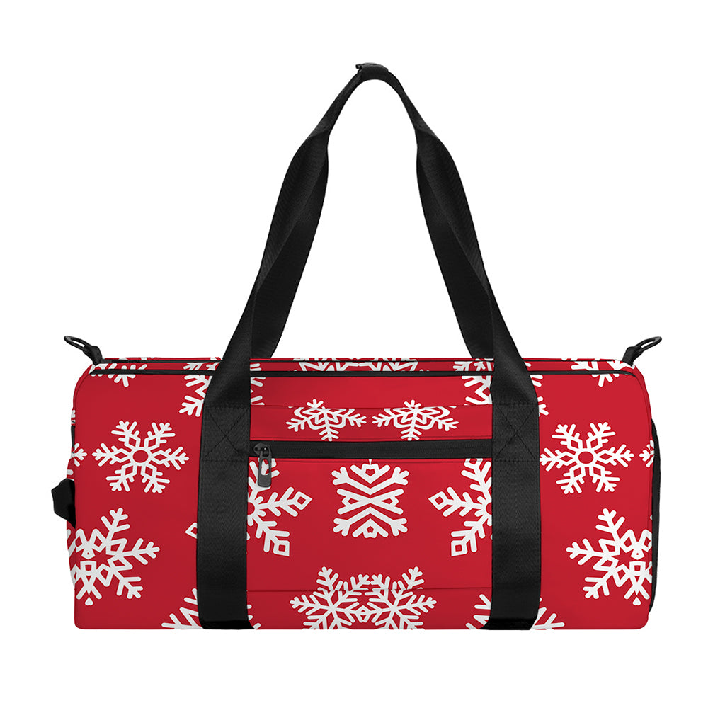 Merry Christmas Snowflakes Pattern Print Gym Bag