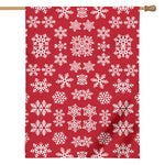 Merry Christmas Snowflakes Pattern Print House Flag