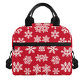 Merry Christmas Snowflakes Pattern Print Insulated Lunch Bag