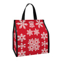 Merry Christmas Snowflakes Pattern Print Insulated Lunch Tote