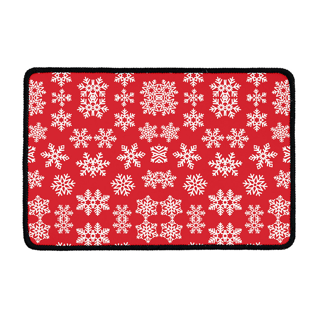 Merry Christmas Snowflakes Pattern Print Kitchen Mat