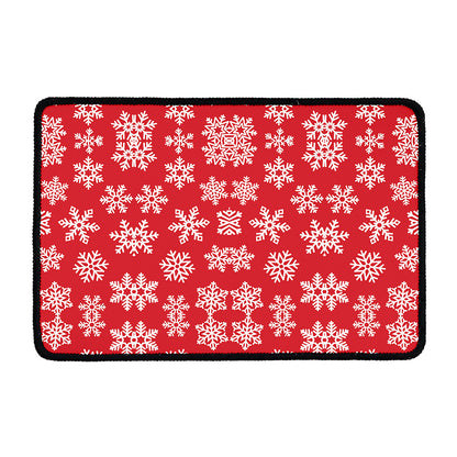 Merry Christmas Snowflakes Pattern Print Kitchen Mat