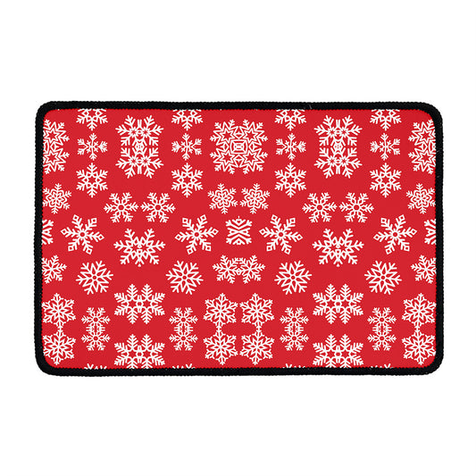 Merry Christmas Snowflakes Pattern Print Kitchen Mat