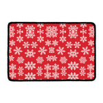 Merry Christmas Snowflakes Pattern Print Kitchen Mat