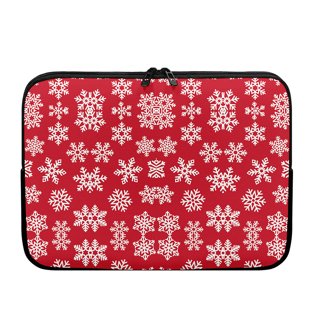 Merry Christmas Snowflakes Pattern Print Laptop Sleeve