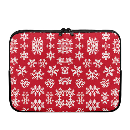 Merry Christmas Snowflakes Pattern Print Laptop Sleeve