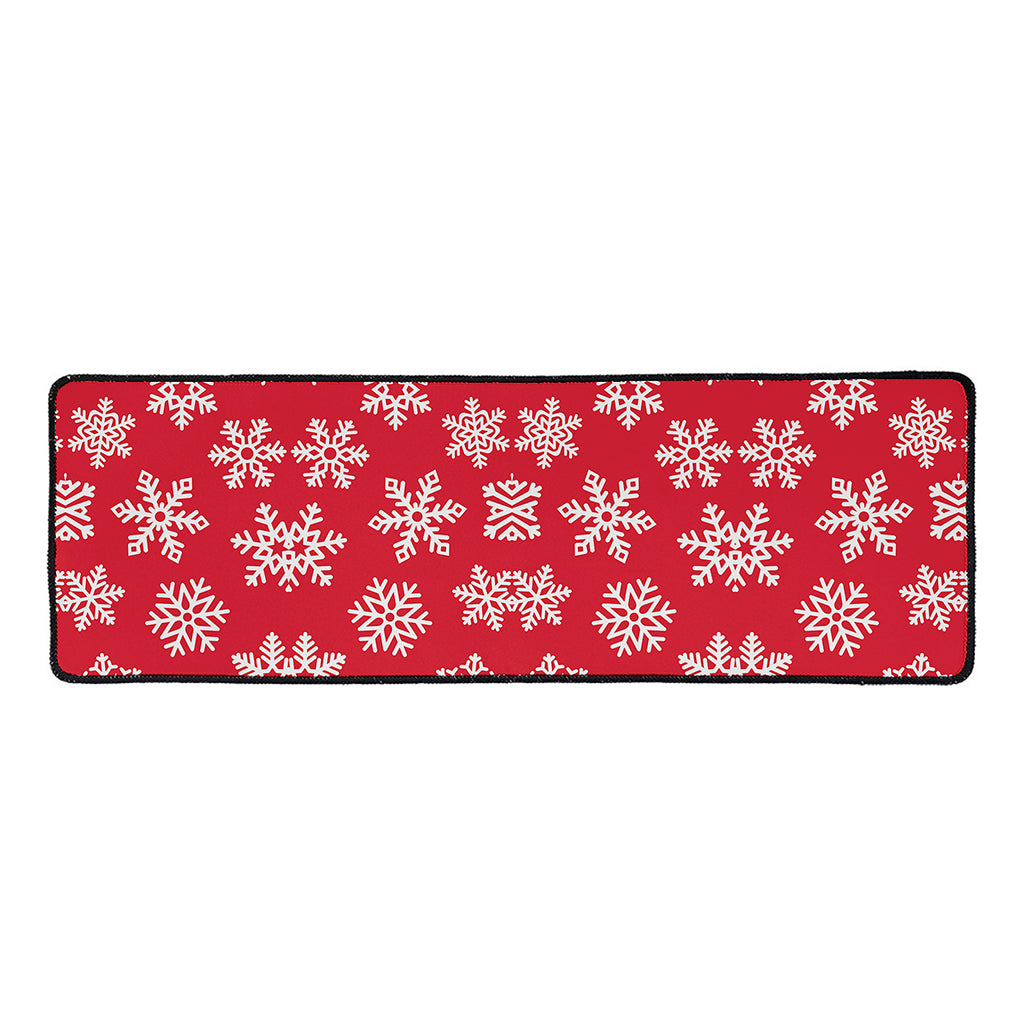 Merry Christmas Snowflakes Pattern Print Long Kitchen Mat