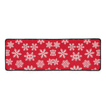 Merry Christmas Snowflakes Pattern Print Long Kitchen Mat