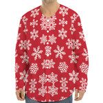 Merry Christmas Snowflakes Pattern Print Long Sleeve Baseball Jersey