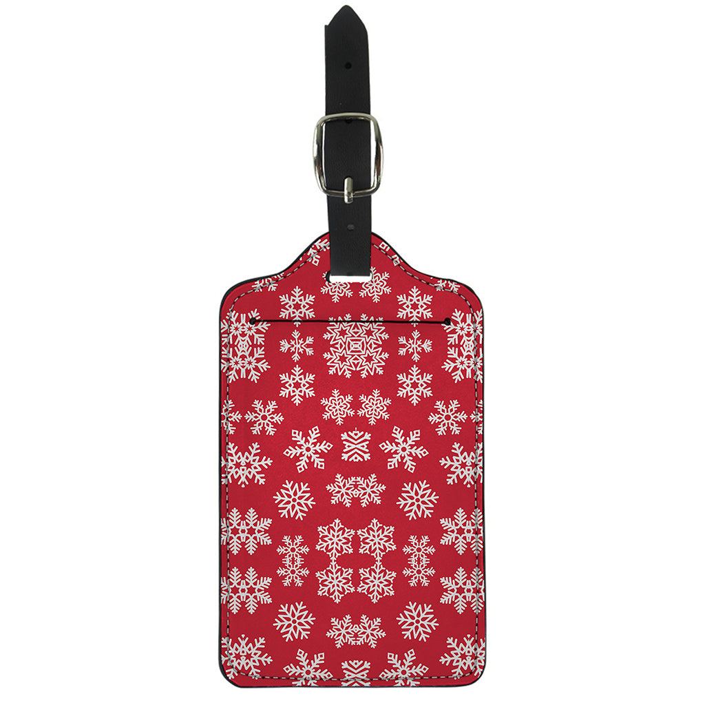 Merry Christmas Snowflakes Pattern Print Luggage Tag