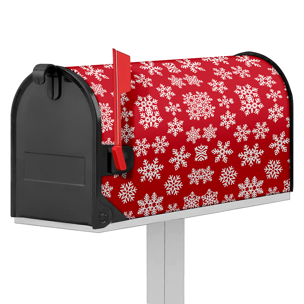 Merry Christmas Snowflakes Pattern Print Mailbox Cover