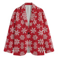 Merry Christmas Snowflakes Pattern Print Men's Blazer